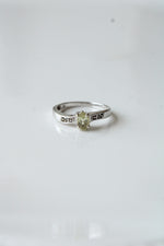 14K White Gold Alexandrite Oval Ring | Size 7