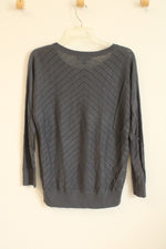 Banana Republic Gray Triangle Textured Holes Knit Top | S