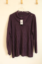 NEW Napa Valley Dark Purple Diamond Knit Sweater | 2XL