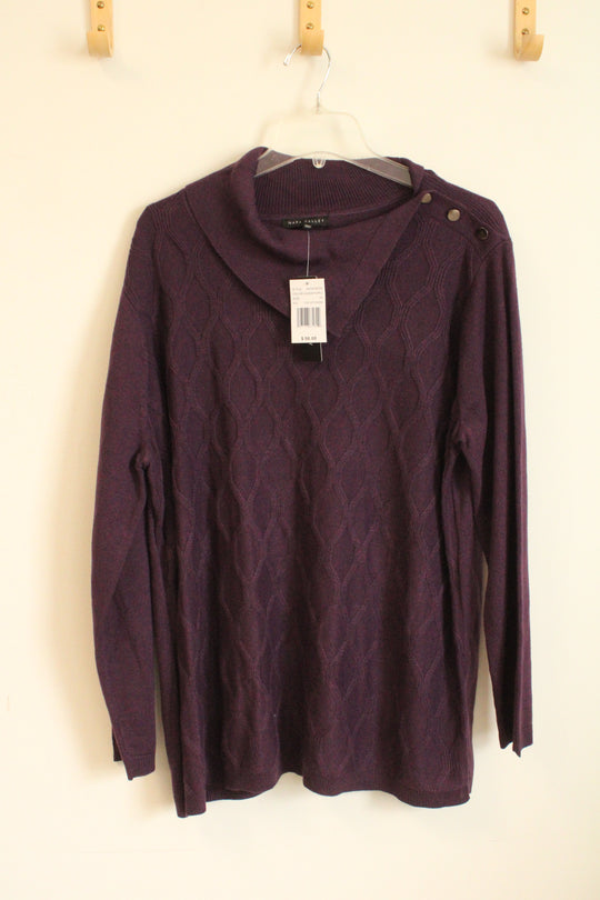 NEW Napa Valley Dark Purple Diamond Knit Sweater | 2XL