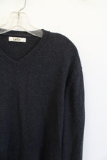 Lello Charcoal Gray V-Neck Sweater | XXL