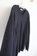 Lello Charcoal Gray V-Neck Sweater | XXL