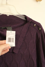 NEW Napa Valley Dark Purple Diamond Knit Sweater | 2XL