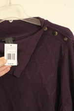 NEW Napa Valley Dark Purple Diamond Knit Sweater | 2XL