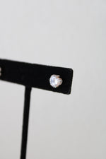 585 White Gold Stud Clear Stone Earrings