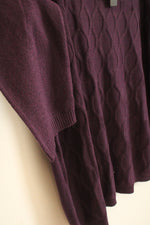 NEW Napa Valley Dark Purple Diamond Knit Sweater | 2XL