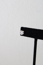 585 White Gold Stud Clear Stone Earrings