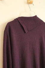 NEW Napa Valley Dark Purple Diamond Knit Sweater | 2XL