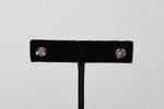 585 White Gold Stud Clear Stone Earrings