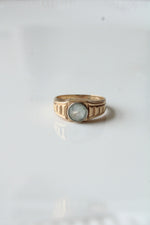 14K Yellow Gold Clear Stone Men's Ring | Size 12