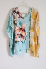 Chico's Linen Tropical Print Loose Fit Blouse | L/XL