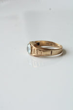 14K Yellow Gold Clear Stone Men's Ring | Size 12