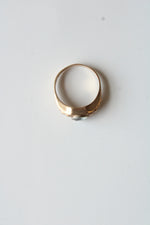 14K Yellow Gold Clear Stone Men's Ring | Size 12