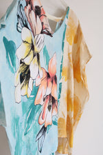 Chico's Linen Tropical Print Loose Fit Blouse | L/XL