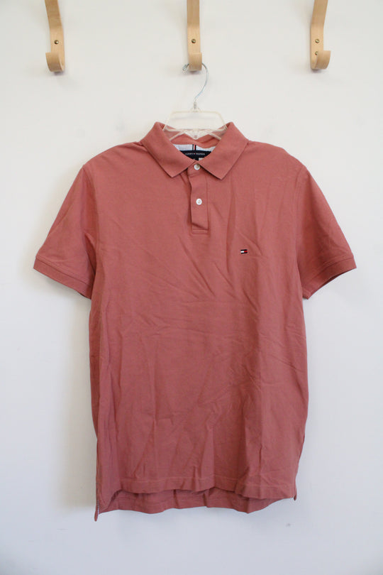 Tommy Hilfiger Regular Fit Stretch Dusty Pink Polo Shirt | M