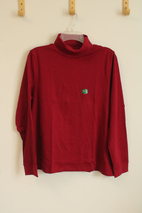 NEW L.L. Bean Maroon Cotton Turtleneck Shirt | L