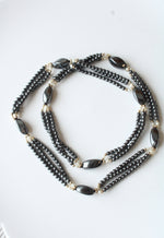 Hematite Genuine Pearl Necklace