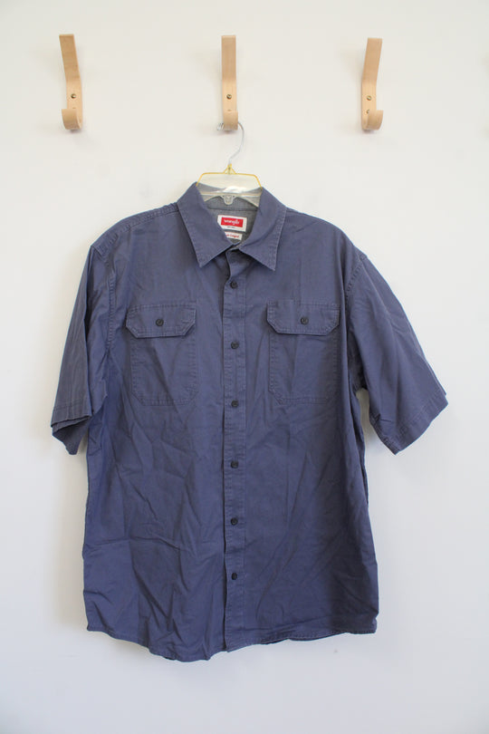 Wrangler Flex For Comfort Blue Gray Button Down Shirt | M