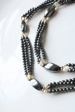 Hematite Genuine Pearl Necklace