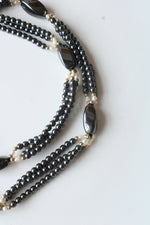 Hematite Genuine Pearl Necklace