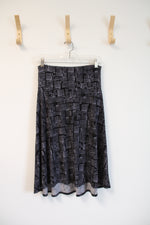 LuLaRoe Black & Gray Patterned Skirt | S