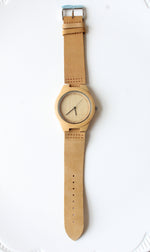 NEW Cucol Leather & Bamboo Watch