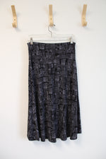 LuLaRoe Black & Gray Patterned Skirt | S