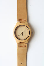 NEW Cucol Leather & Bamboo Watch