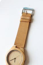 NEW Cucol Leather & Bamboo Watch