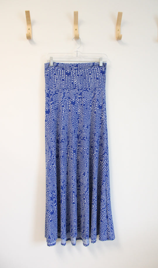 LuLaRoe Blue & White Patterned Maxi Skirt | XS