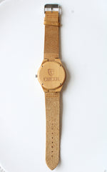 NEW Cucol Leather & Bamboo Watch