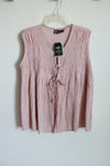 NEW Ana-K Amandas Collection Pink Embroidered Tank | L