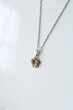 14K White Gold Flower Pendant Necklace