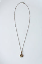 14K White Gold Flower Pendant Necklace