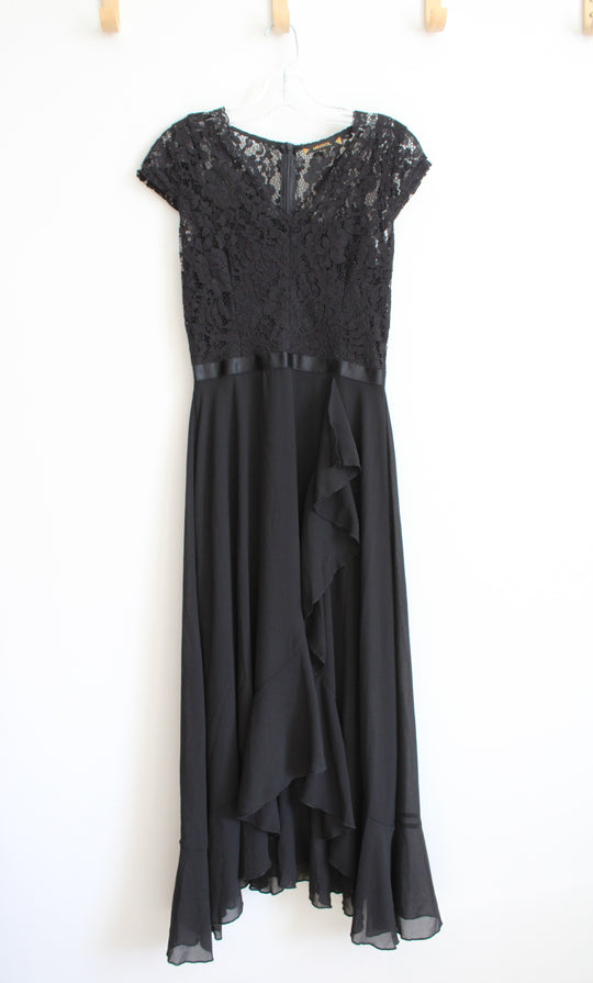 NEW Miusol Black Lace Ruffled High/Low Dress | S