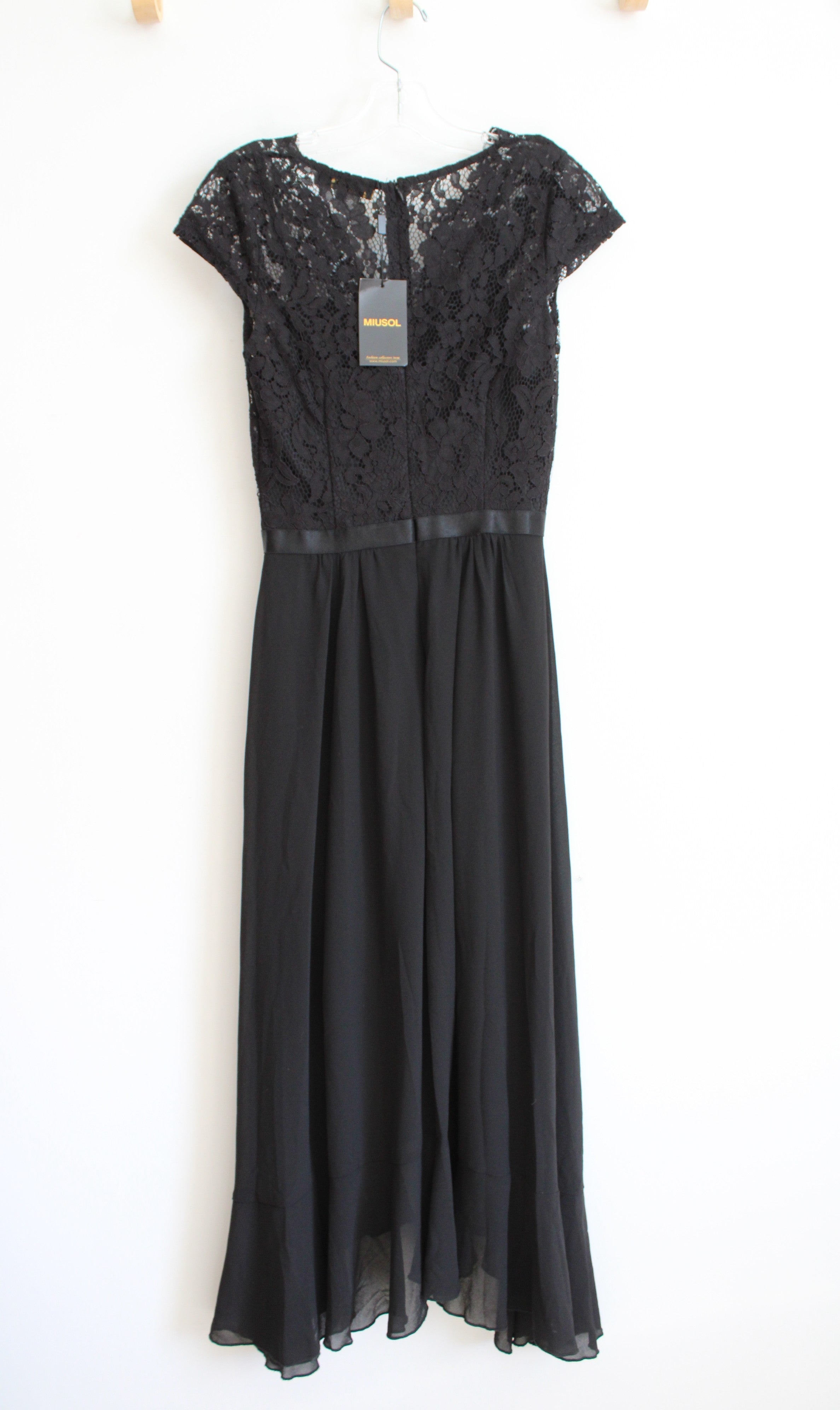 NEW Miusol Black Lace Ruffled High/Low Dress | S