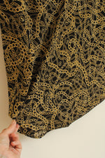 Michael Kors Black with Gold Chain Blouse with Tie Sleeves | M