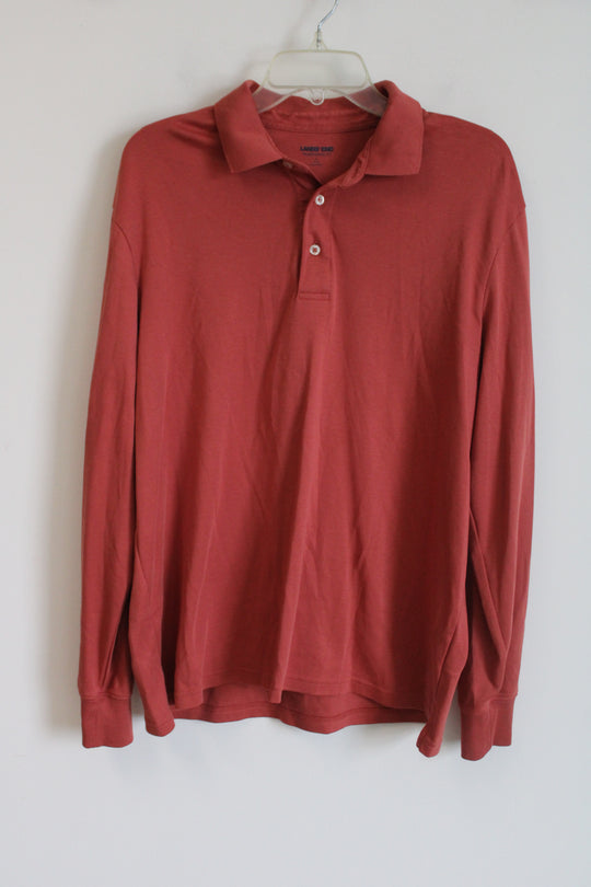 Lands' End Traditional Fit Clay Colored Collared Shirt | L