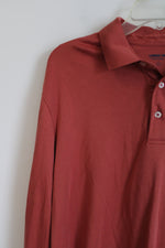 Lands' End Traditional Fit Clay Colored Collared Shirt | L