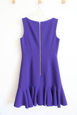 Kate Spade Purple Crepe Flounce Dress | 6