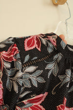 NEW Loft Blue and Red Dot and Floral Ruffle Sleeve Blouse | XS