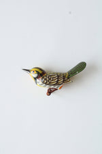 Vintage Hand Carved Wood Bird Brooch Pin