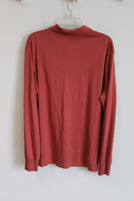 Lands' End Traditional Fit Clay Colored Collared Shirt | L