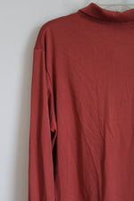 Lands' End Traditional Fit Clay Colored Collared Shirt | L