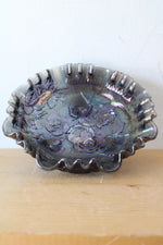 Imperial Rose Carnival Glass 3-footed Bowl
