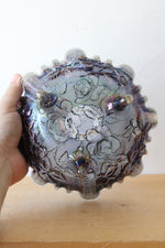 Imperial Rose Carnival Glass 3-footed Bowl