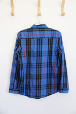 NEW Calvin Klein Jeans Blue Black & Red Plaid Button Down Shirt | XL