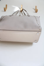 Michael Kors Rivington Stud Pearl Gray Leather Large Tote Bag