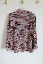 Ruby Rd. Pink Burgundy Knit Pullover Top | 1X