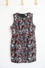 H&M Black Pink & Red Floral Sheath Dress | 12